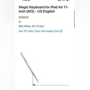 Magic Keyboard for iPad Air 11-inch (M3) - US English (ALMOST NEW)